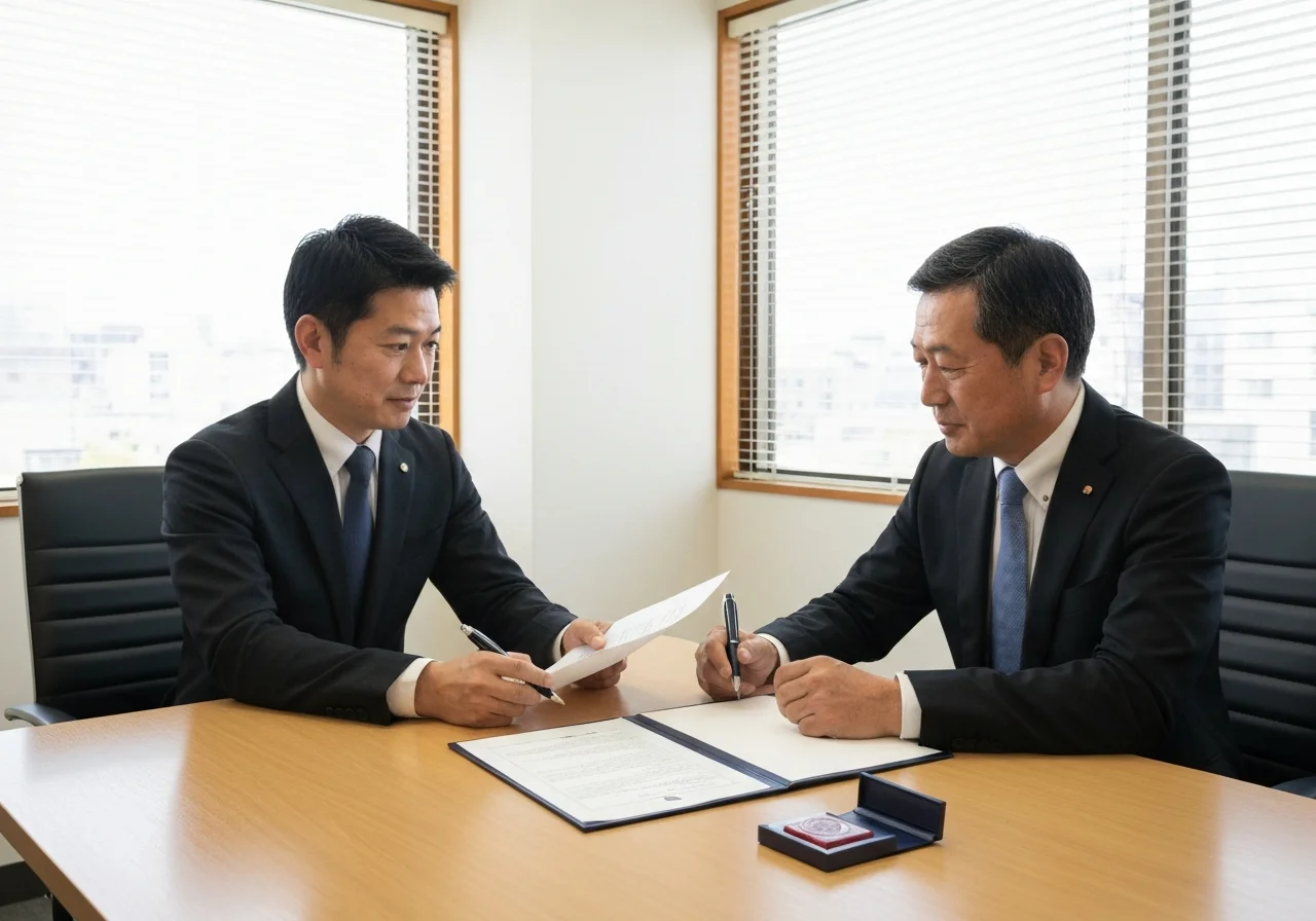借金整理の相談で使う返済予定表、請求書、電卓、通帳が並ぶ机の写真
